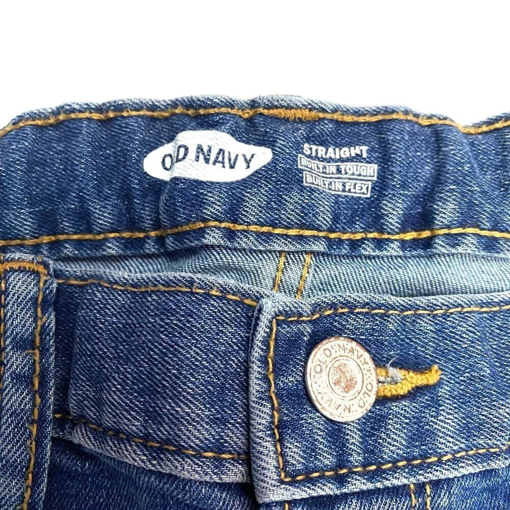 Old Navy Straight Leg Adjustable Waist Boy's size 16 Medium Wash Blue Denim jean